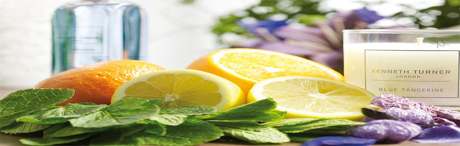 Kenneth Turner Blue Tangerine Candle in Glass - Parfums Raffy