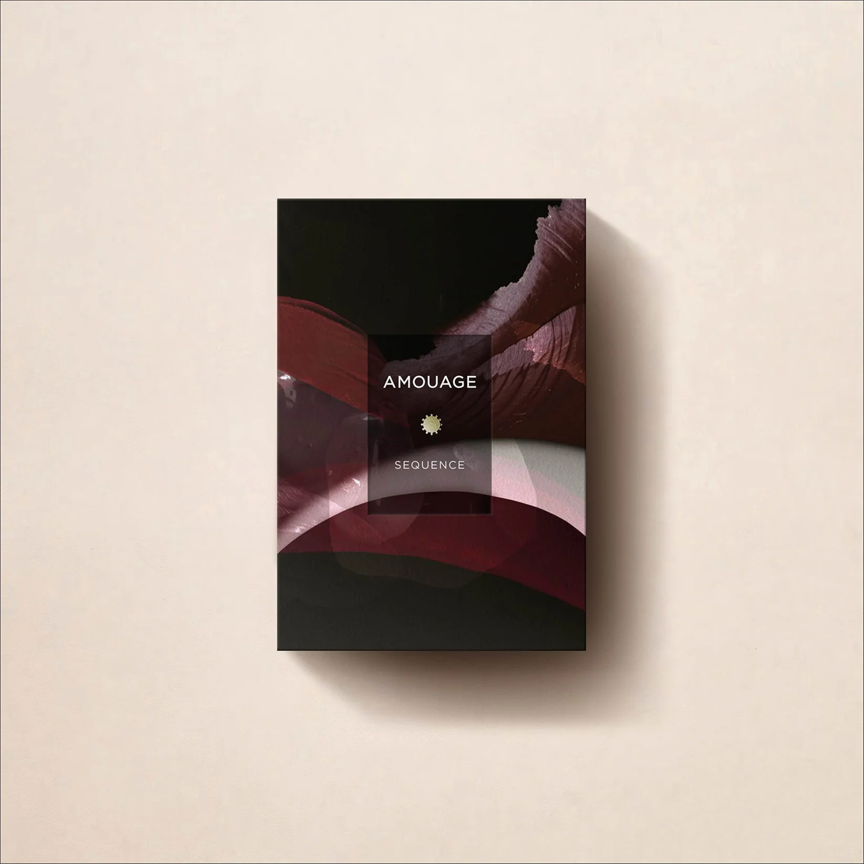 Amouage Sequence perfume packaging on a beige background