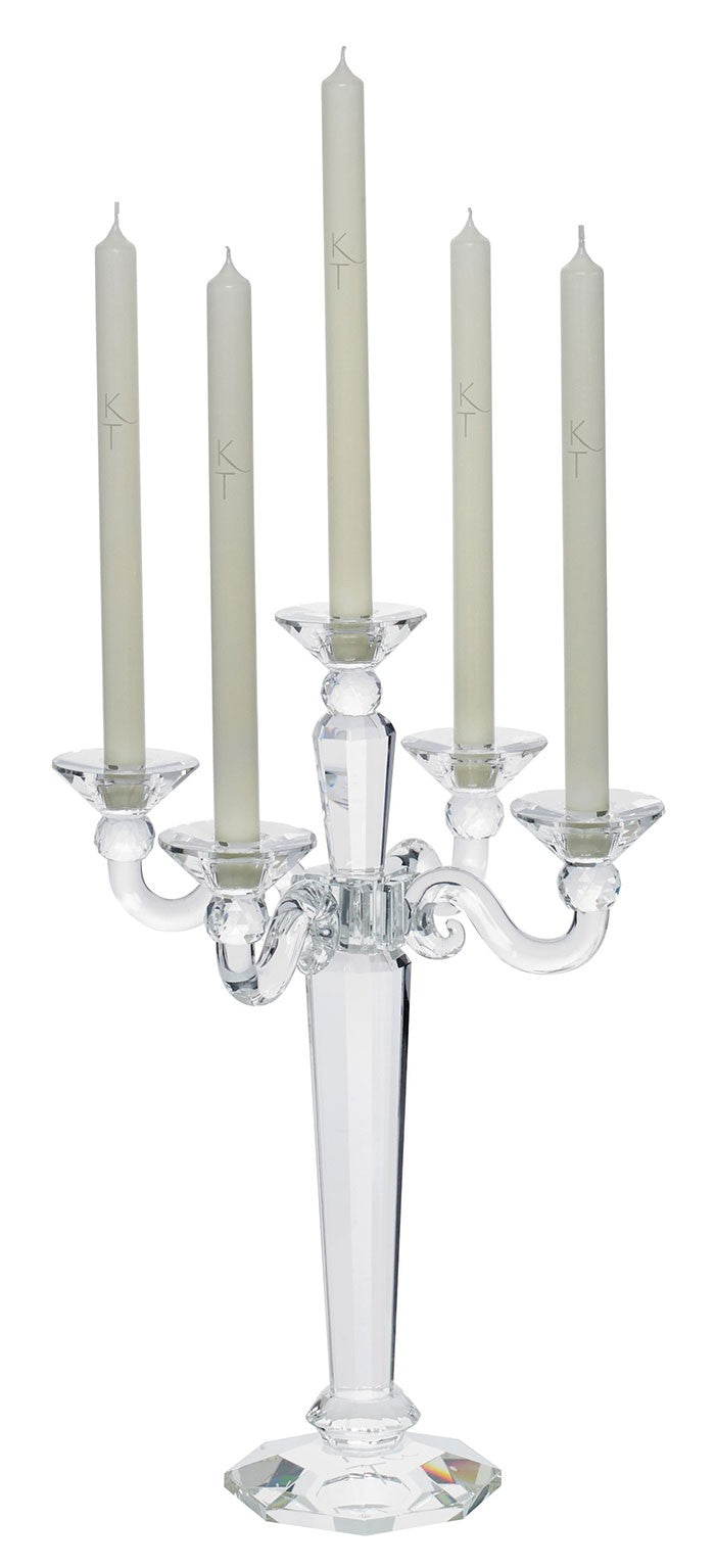 Kenneth Turner 5 Piece Crystal Candelabra - Parfums Raffy