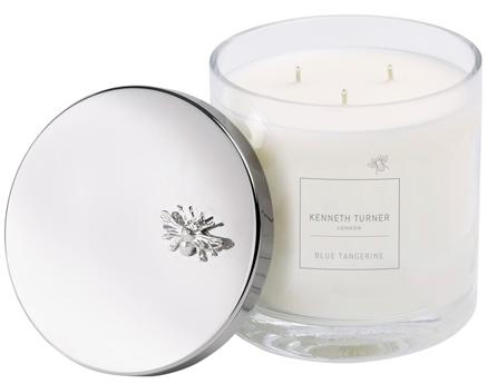Kenneth Turner Blue Tangerine 3 Wick Candle in Glass - Parfums Raffy