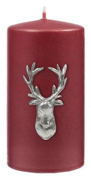 Kenneth Turner Stag Pillar Candle - Red - Parfums Raffy