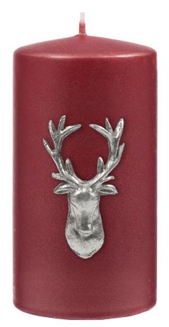 Kenneth Turner Stag Pillar Candle - Red - Parfums Raffy