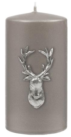 Kenneth Turner Stag Pillar Candle - Silver - Parfums Raffy