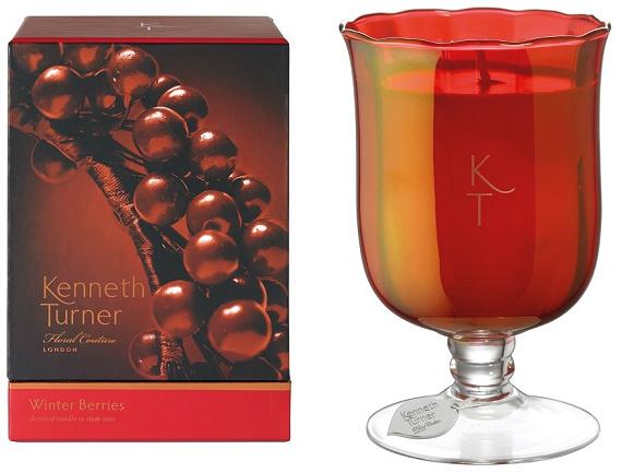 Kenneth Turner Candle in Stem Vase - Winter Berries - Parfums Raffy
